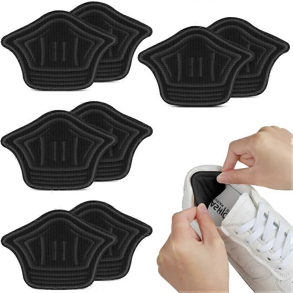 Heel Pads, 4 Pairs Self-Adhesive Heel Cushion Pads, Heel Inserts, Non-Slip Self-Adhesive Heel Insoles to Prevent Chafing and Blisters(5mm, Black)