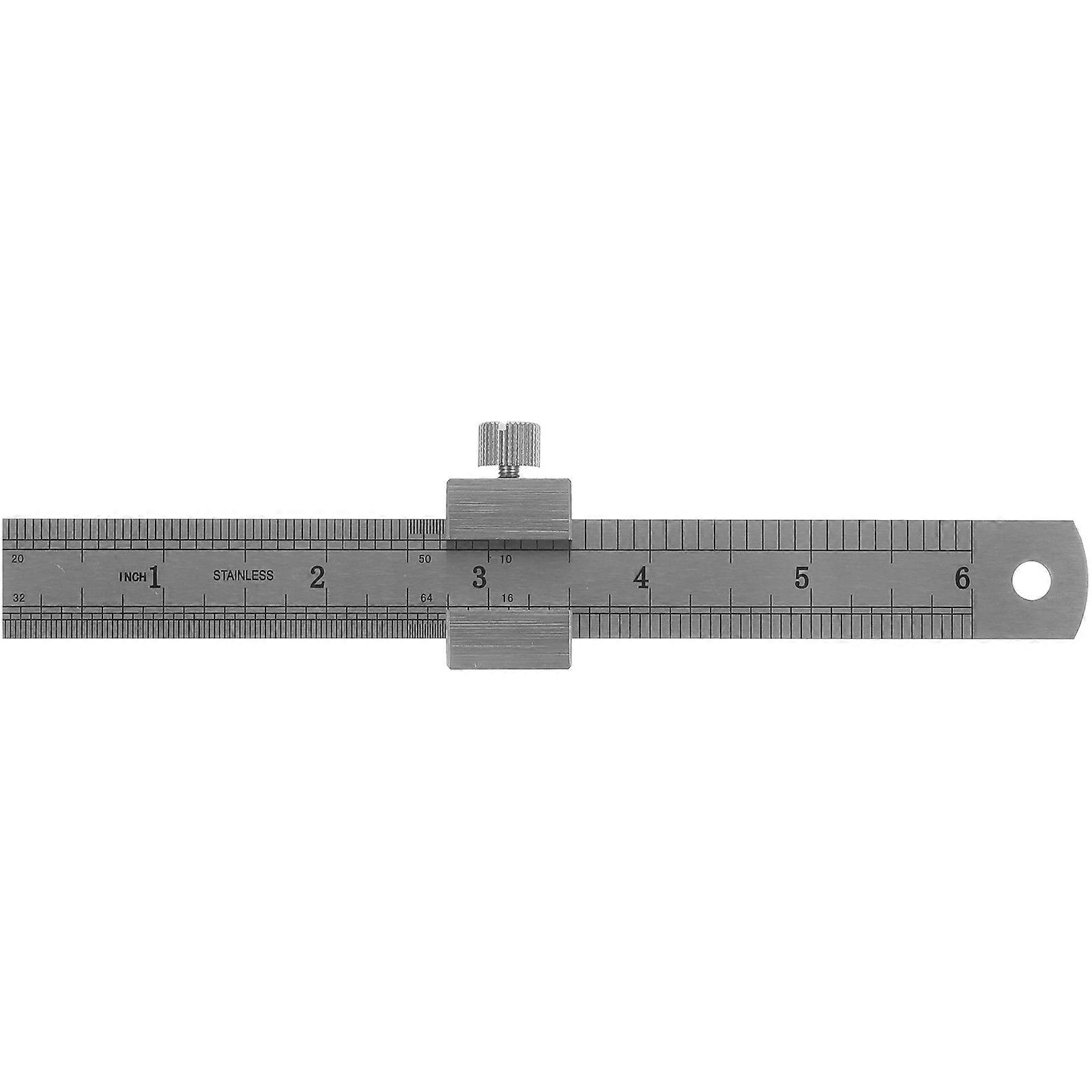 1 Set Stainless Steel Ruler Straight Scale Measuring Tool with Ruler Stopper