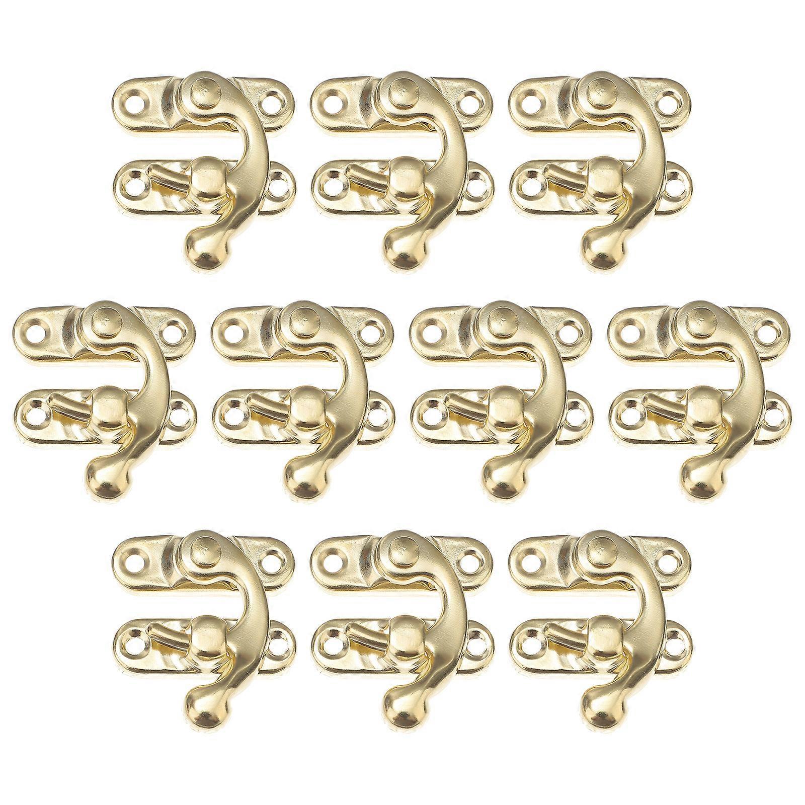 10 Pcs Box Hinges Cabinet Box Buckle Toggle Catch Lock Box Lock Mini Swing Arm Clasp