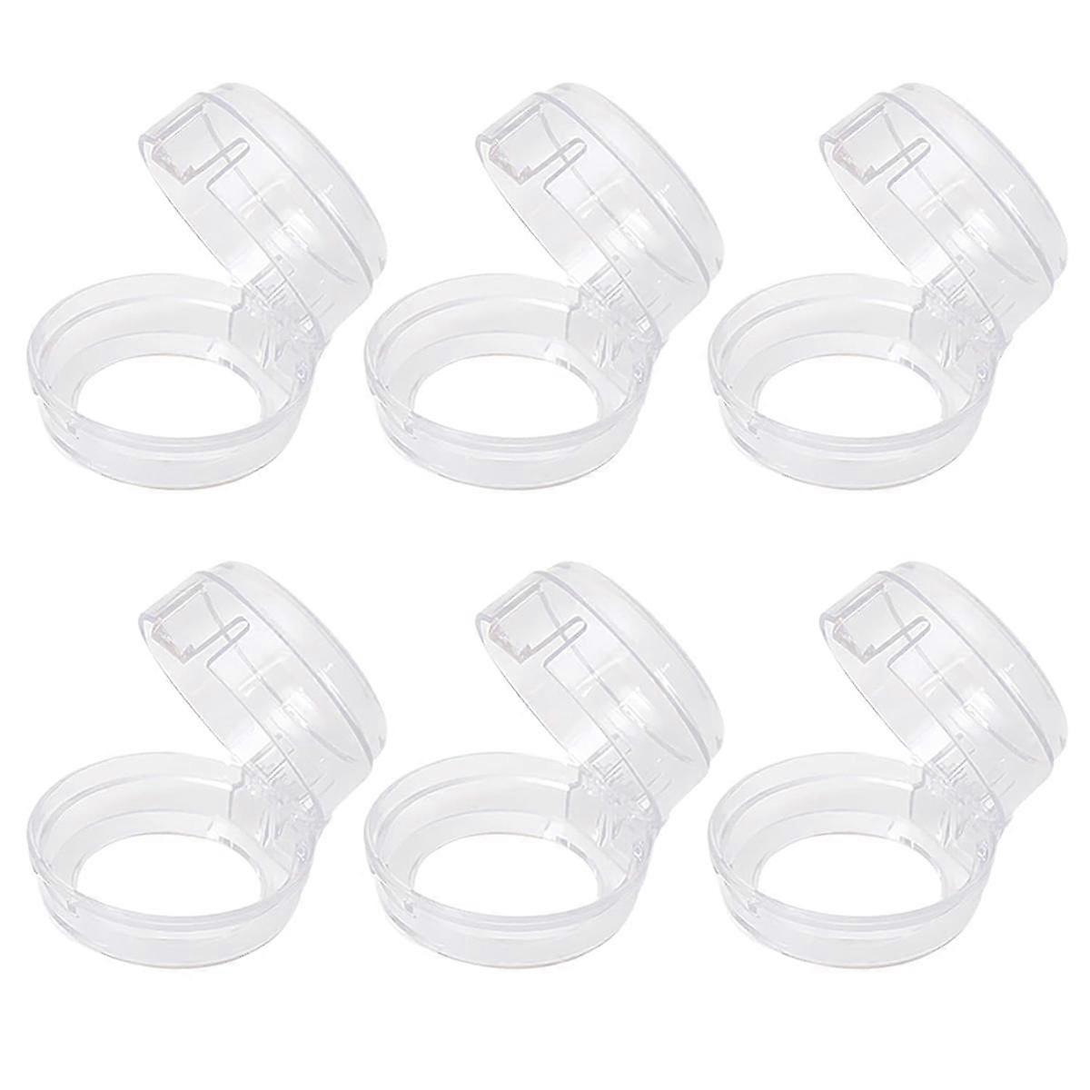 6-pack spisknopp säkra lock, universella transparenta barnsäkra spisknoppslock, värme-gasspis