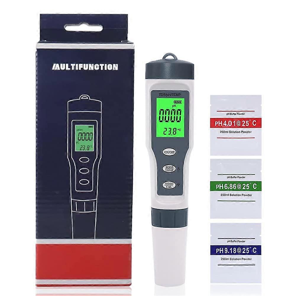 Digital pH Meter with ATC pH Tester,3 in 1 pH TDS Temp Meter