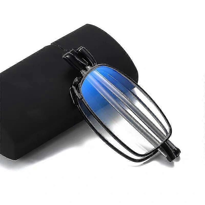 secure Fit Armless Ultralight Foldable Reading Glasses With Universal Pod Case,black