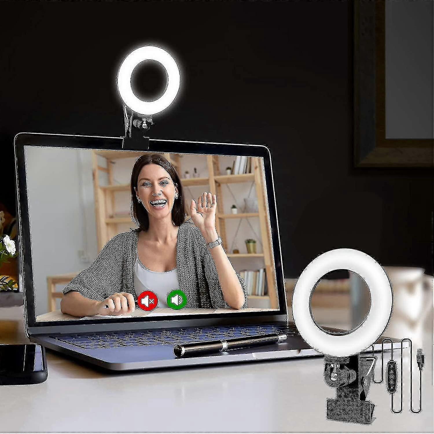 Video Conference Lighting Kit, Light For Monitor Clip On,for Remote Working, Distance Learning,zoom Call Lighting, Self Broadcasting And Live Str