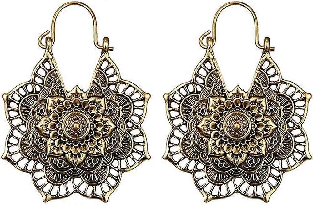 -Mode et Créatif Halloween Bijoux pour femmes, Femmes Bohèmes Creux Fleur Nid D’abeille En Filigrane Boucles d’oreilles Rétro Bijoux Cadeau