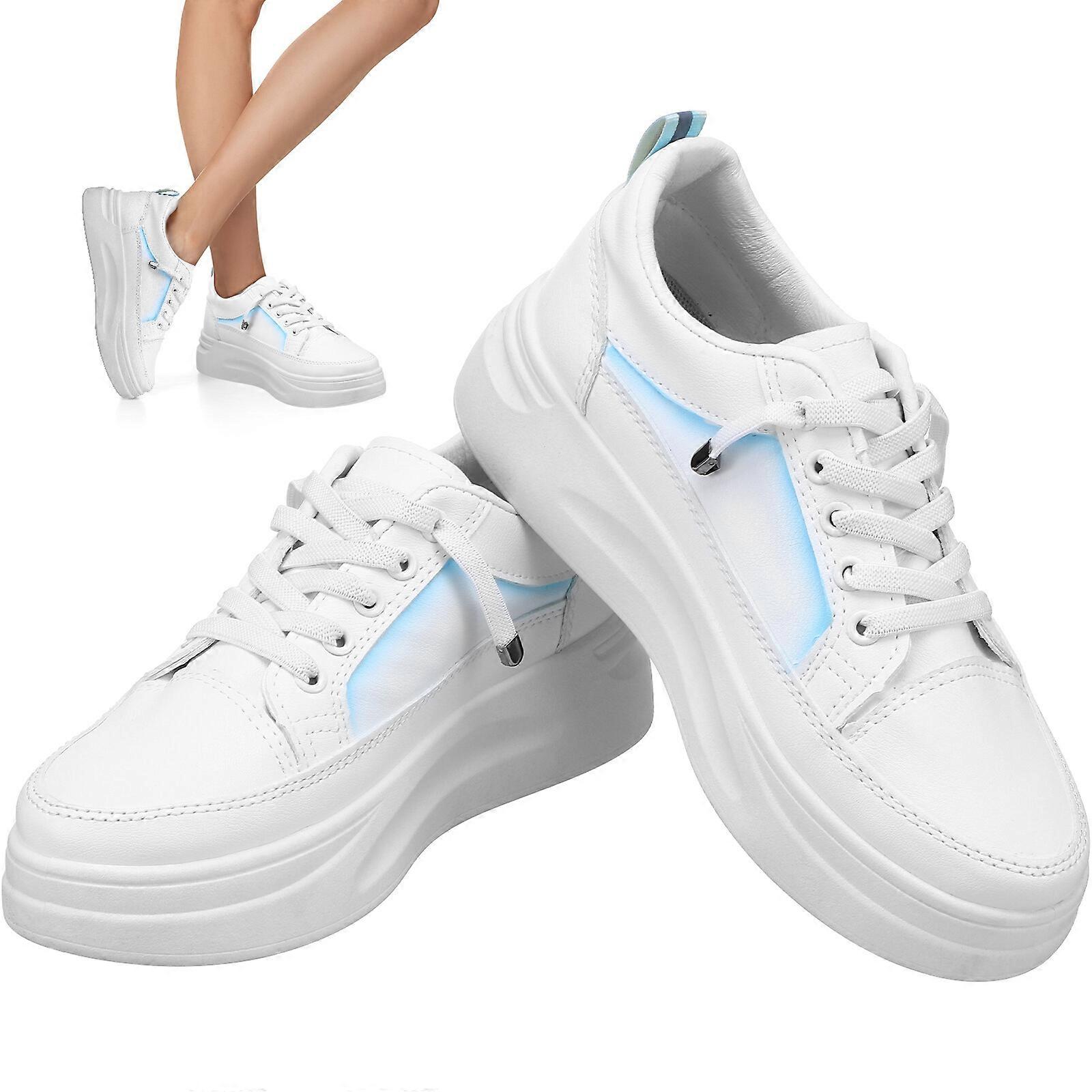 1 Paire De Baskets Femmes Blanches Baskets Plates Casual Femmes Baskets Femmes Mode Baskets Taille 40