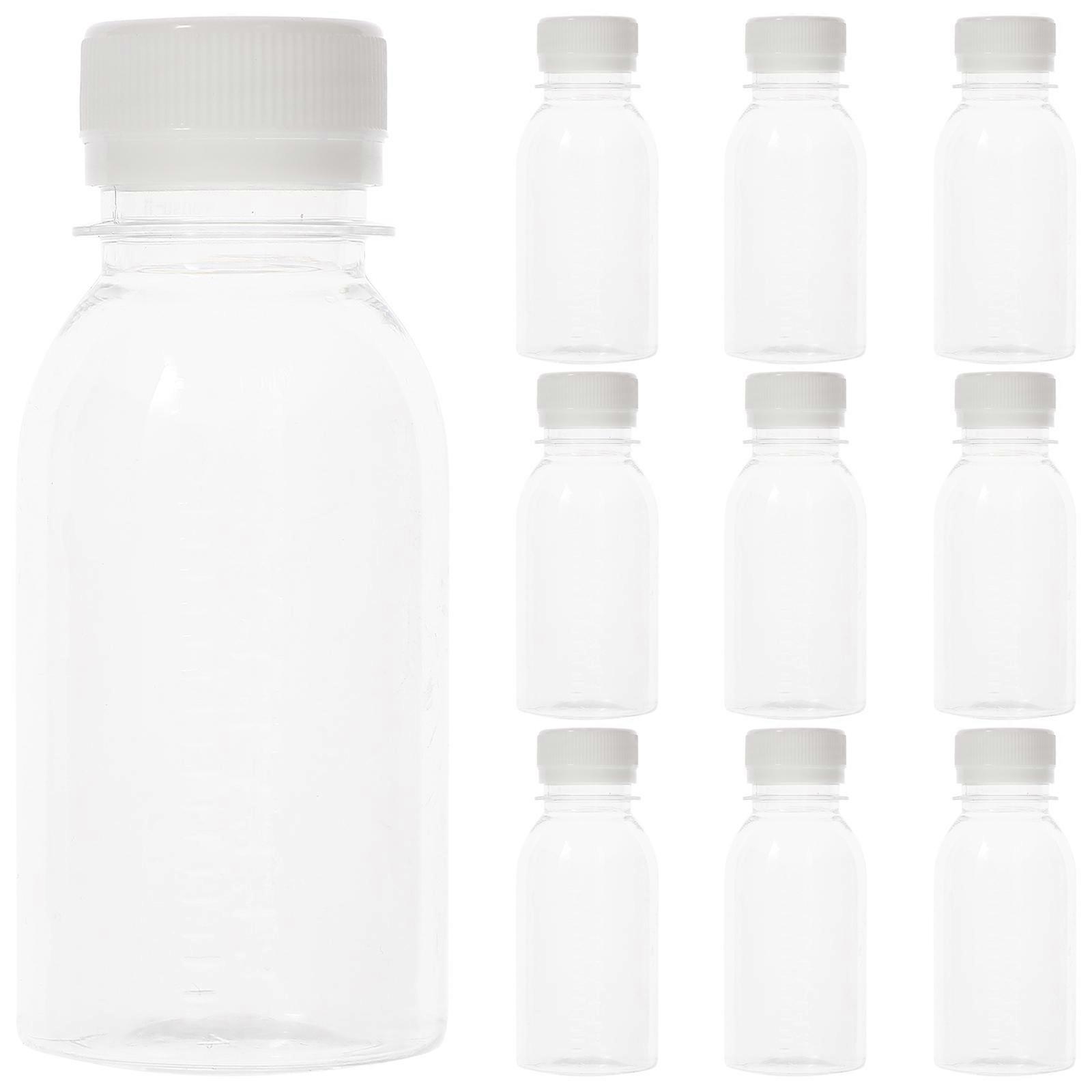 10Pcs Portable Juice Bottles Drinking Empty Bottles Transparent Juice Bottles Clear Bottles for Outdoor (100ml)
