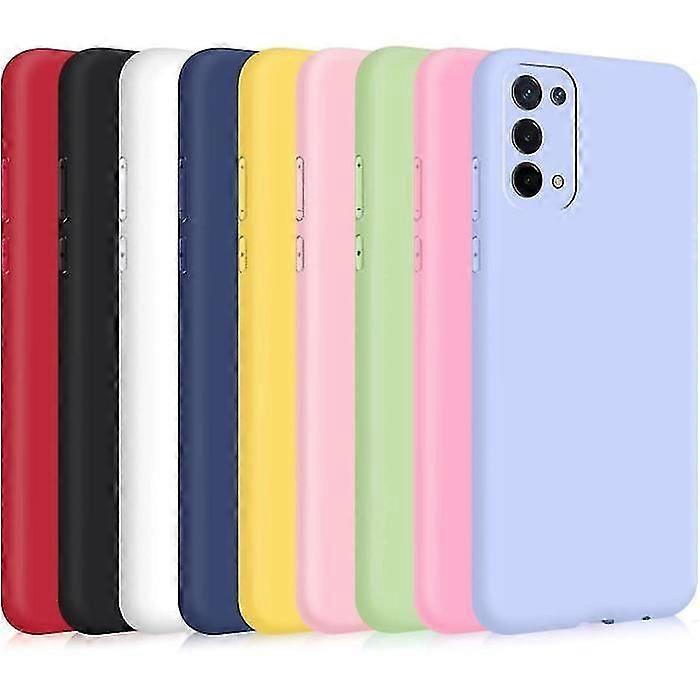 9x Oppo A54 5g- A74 5G Case ، حافظة مقاومة للصدمات بلون خالص غطاء Tpu مرن من السيليكون الرقيق للغاية - أسود ، أزرق F
