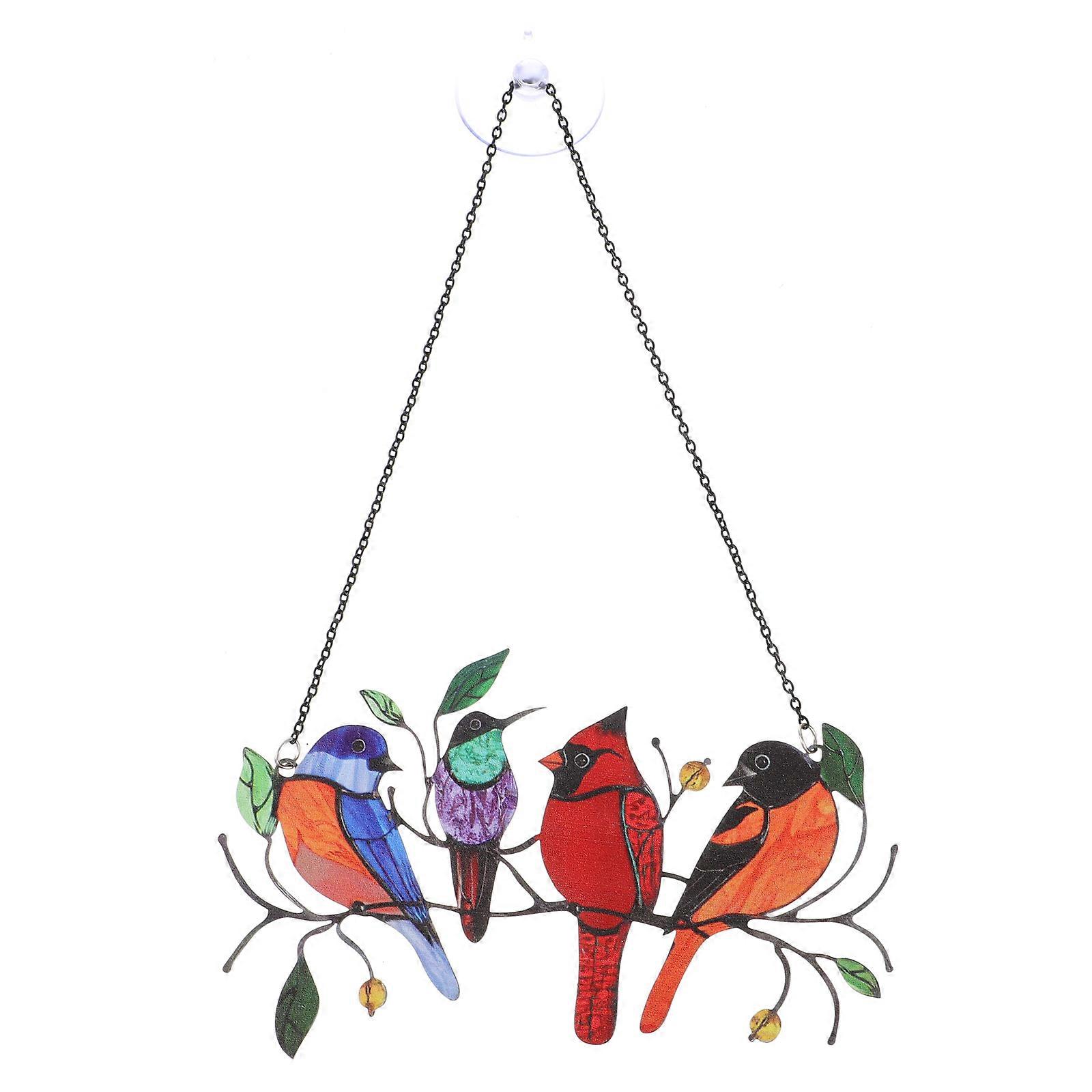 Window Suncatcher Bird Shaped Pendant Blow Glass Window Hangings High Stained Plexiglass Suncatcher Figurine