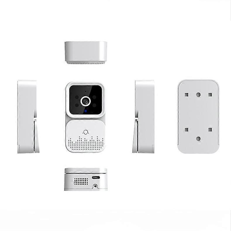 M6 Smart Wireless WiFi Ring Doorbell, Security Intercom White Camera Doorbell, Wireless Video Doorbell with Night Vision Smart Cloud Storage Video Doo
