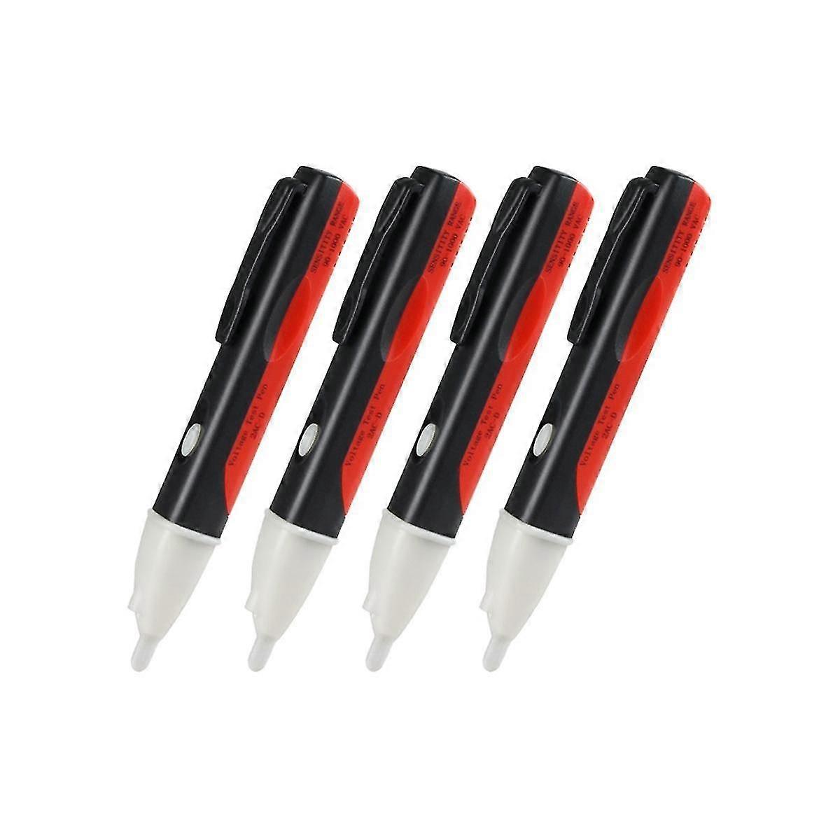 4 Pcs 90-1000V Non-Contact Voltage Tester AC Power Outlet Voltage Detector Sensor Tester Pen LED Light Test Pencil <br>