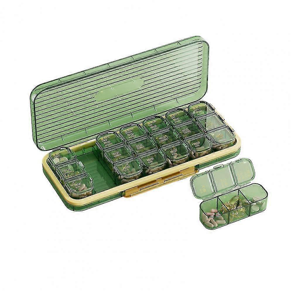 1 Set Convenient Weekly Tablet Box Good Sealing Daily Pill Case Moisture-proof Classify Storing