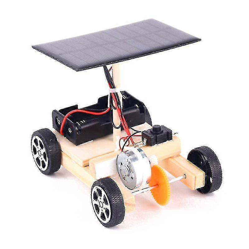 Assemble a solar car model kit to build a science experiment work robot