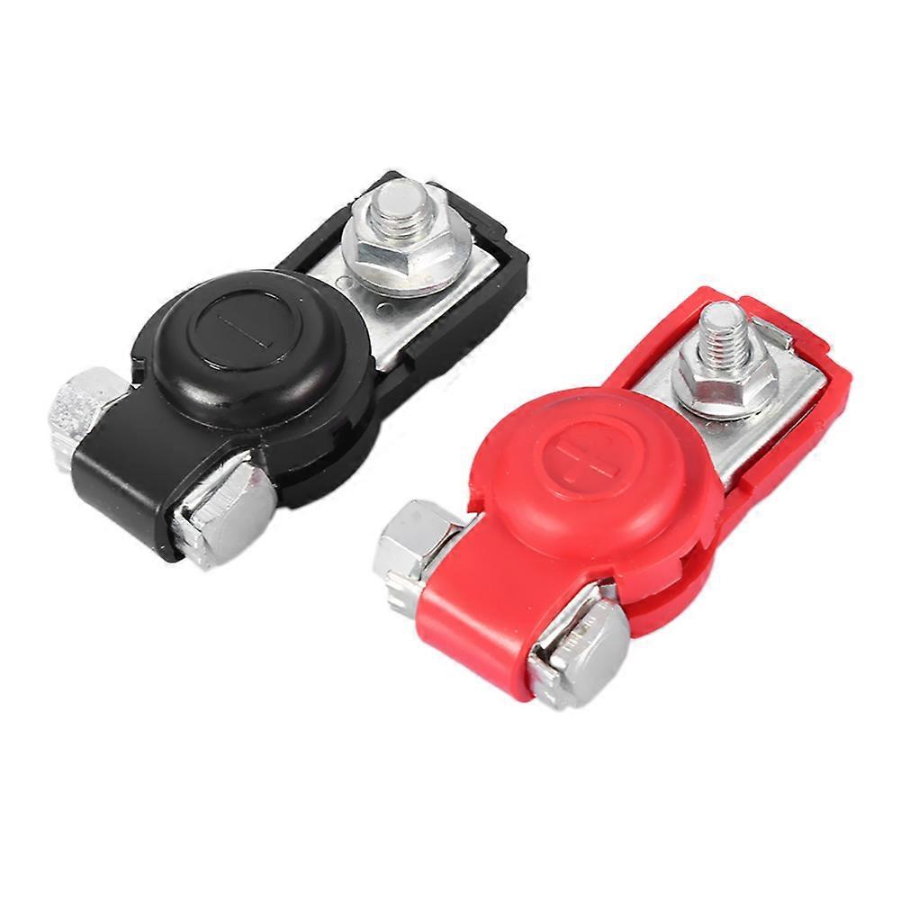 2Pcs Universal Car Battery Terminals Cable Terminal Clamps Connectors with Protective Cover