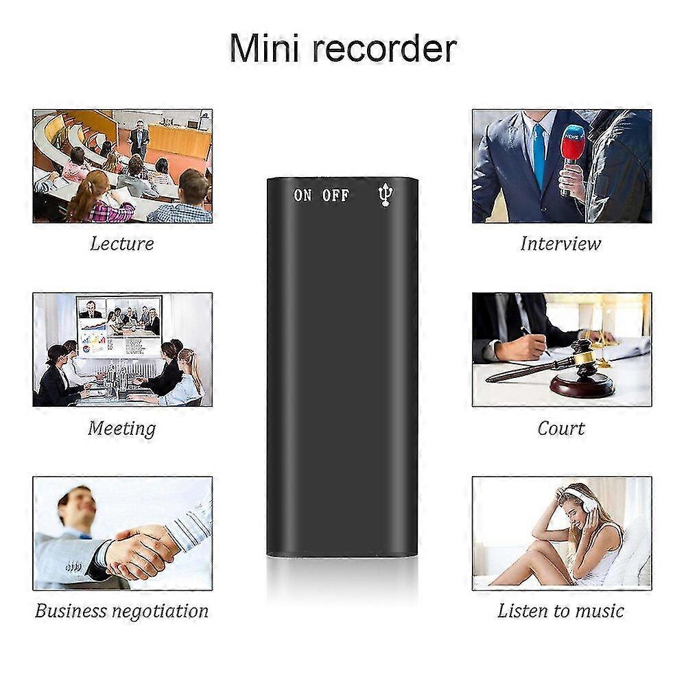 Mini Digital Audio Voice Recorder Dictaphone Stereo Mp3 Music Player 3 In 1 8gb Memory Storage Usb Flash Disk Drive Newest