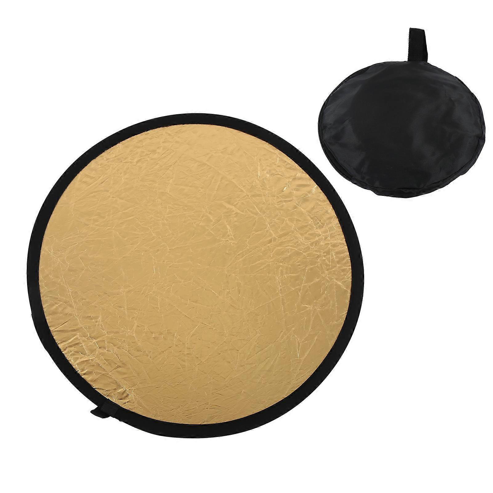 60cm / 23.6in 2 in 1 Photography Lighting Reflector Portable Collapsible Photo Studio Reflector with Carrying BagGold and Silver