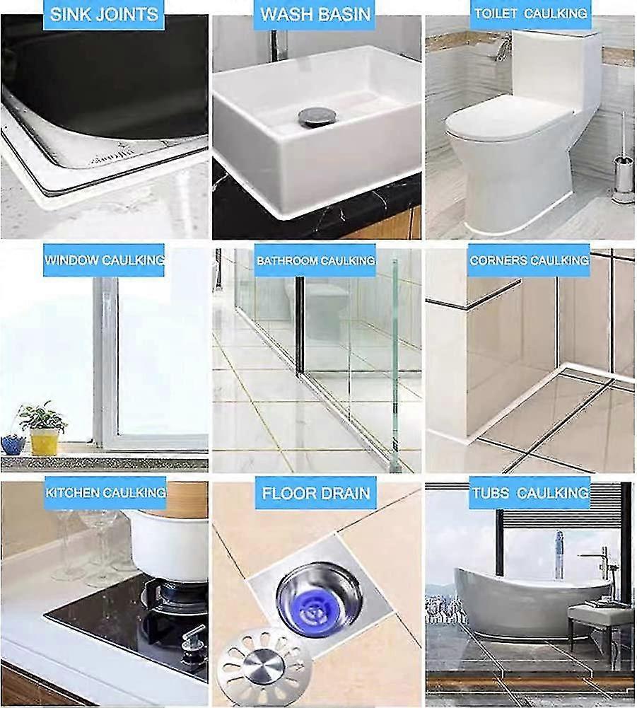 3 In 1 Silicone Caulking Tool Kit, Sealant Finishing Tool Set Grout Scraper, Angle Scraper Stainless Steelhead Caulk Remover Multi-tool For Kitchen Wi