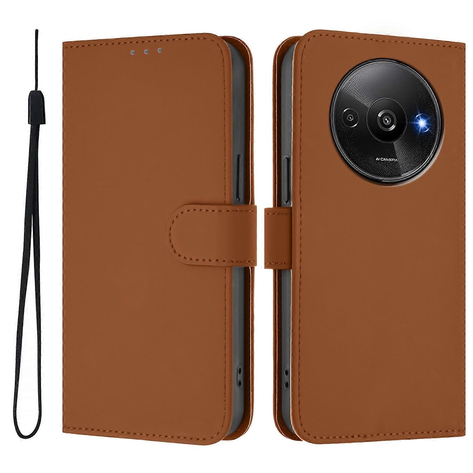 Solid Color PU Case For Xiaomi Poco C61 4G Global