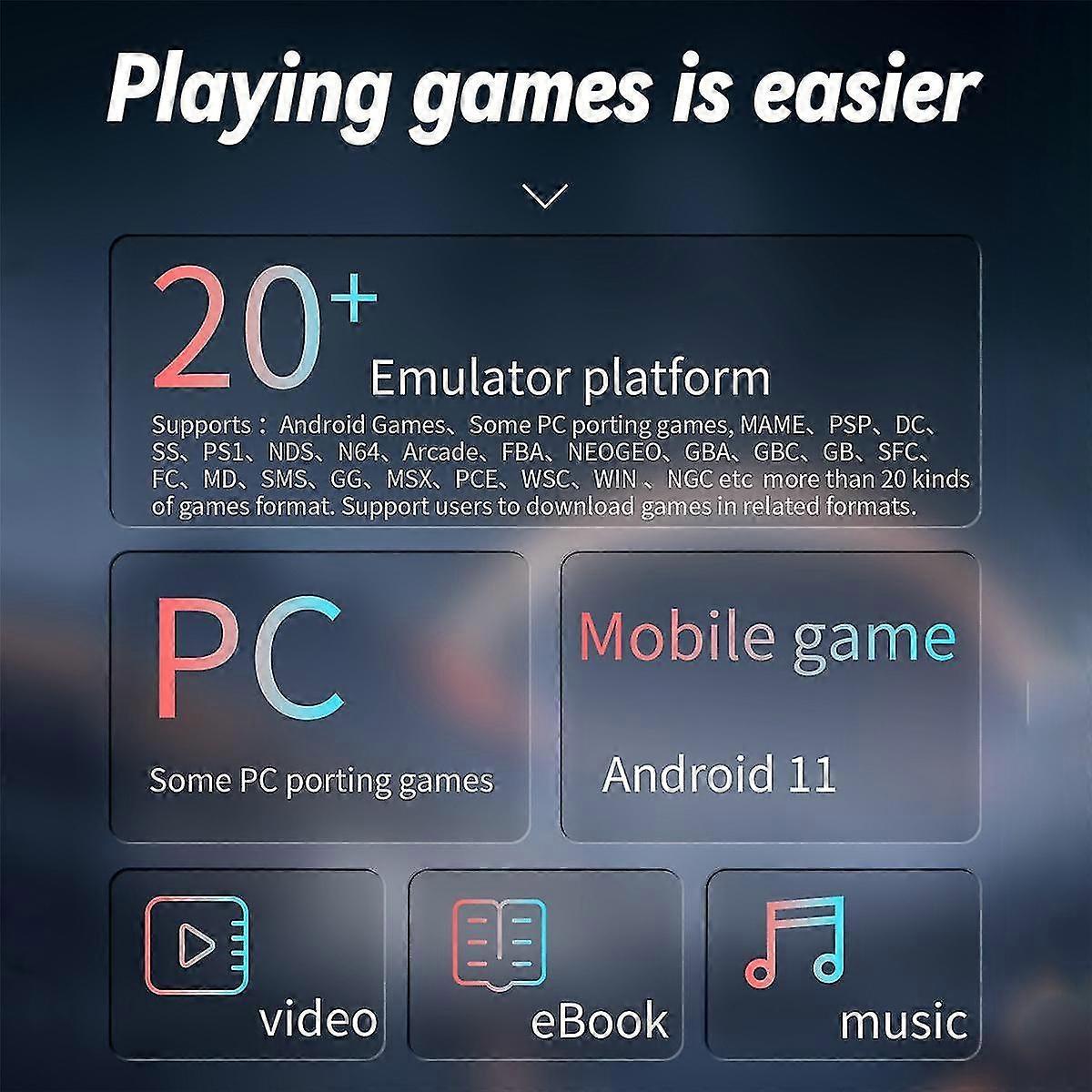 RG ARC-D Retro Game Console 128G 4Inch IPS Linux&Android 11 OS 6 Button Design Game Players Support