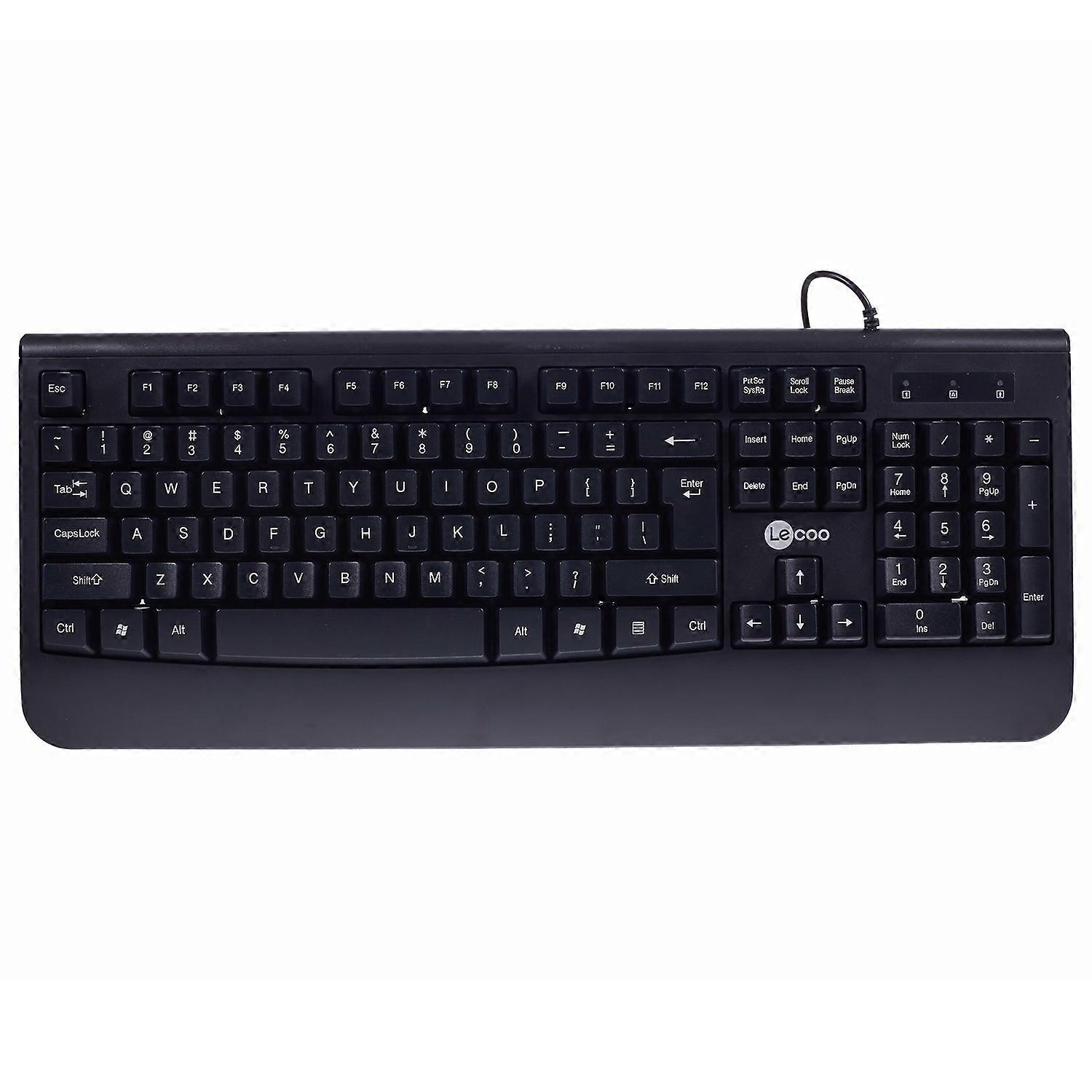 LENOVO LECOO CM105 Office USB Wired Keyboard Mouse Combo with Hand Rest Ergonomic Design