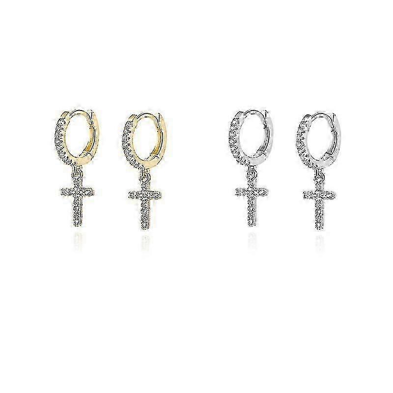 Vintage Gothic Cross Dangle Hoop Earrings------product Code 69406