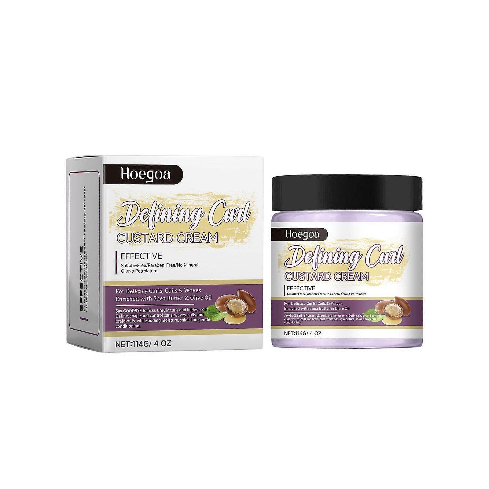 Defining Curl Custard Cream For Delicacy Curls, Coils & Waves - Enriched with Shea Butter and Olive Oil