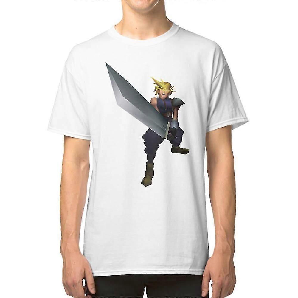 Cloud Strife FF7 3D sprite T-shirt Design retrò