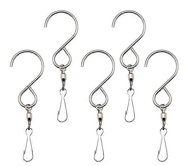 5pcs Rotating S Shape Hooks Wind Chimes Garden Decoration