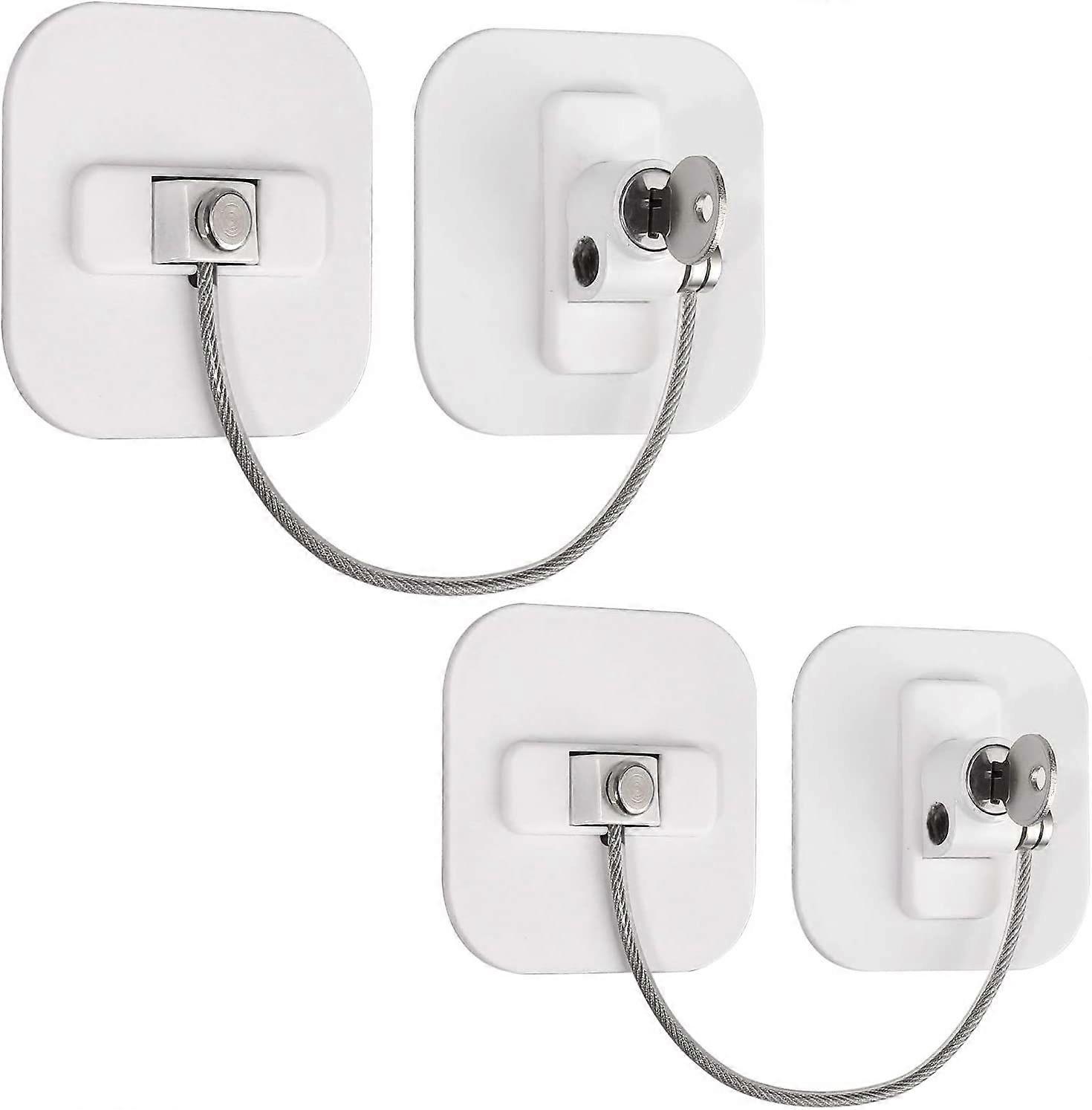 Refrigerator Locks 2PCS Fridge Locks Freezer Locks Window Safety Locks with 4PCS Keys Stainless Stee