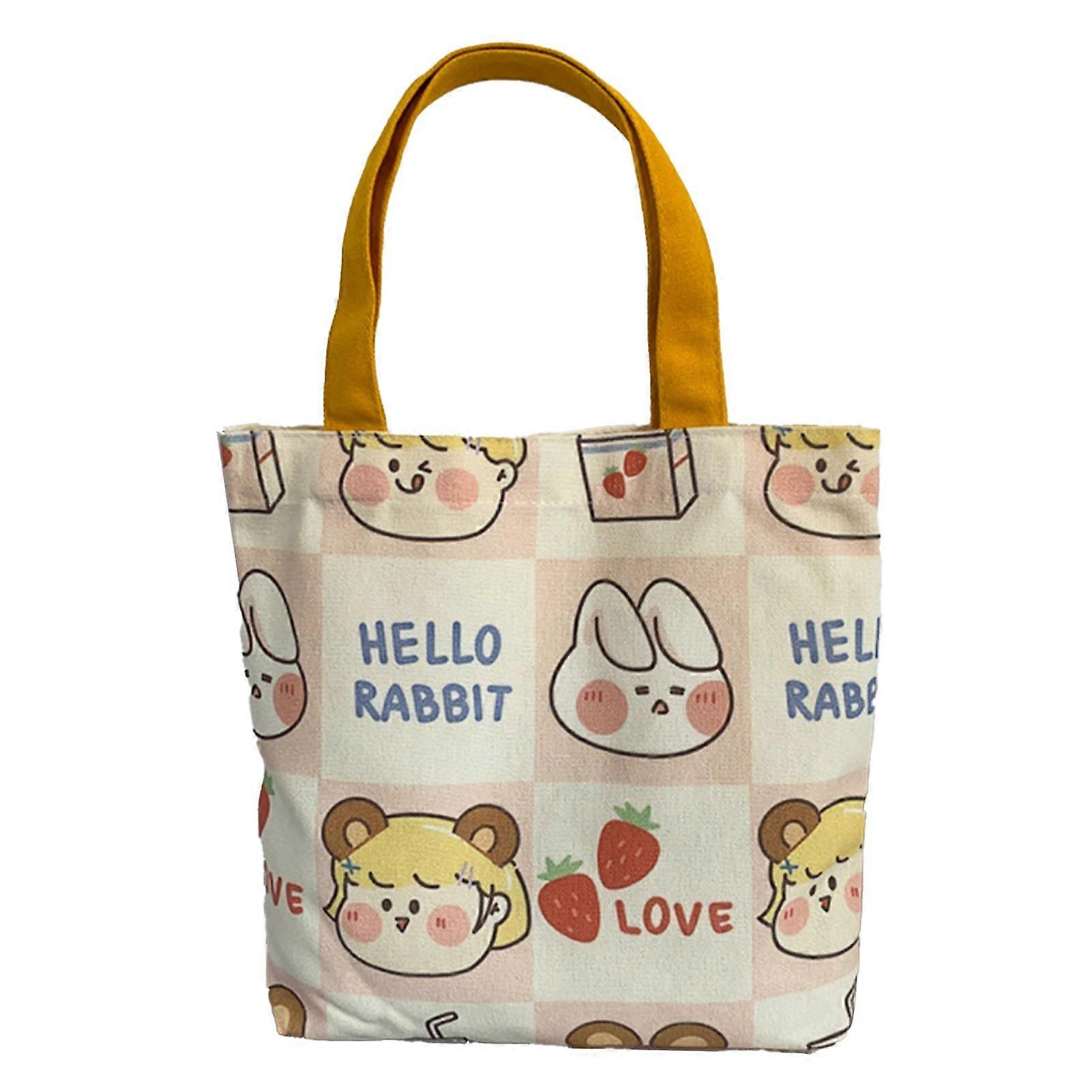 Women's canvas bag cute cartoon pattern reusable