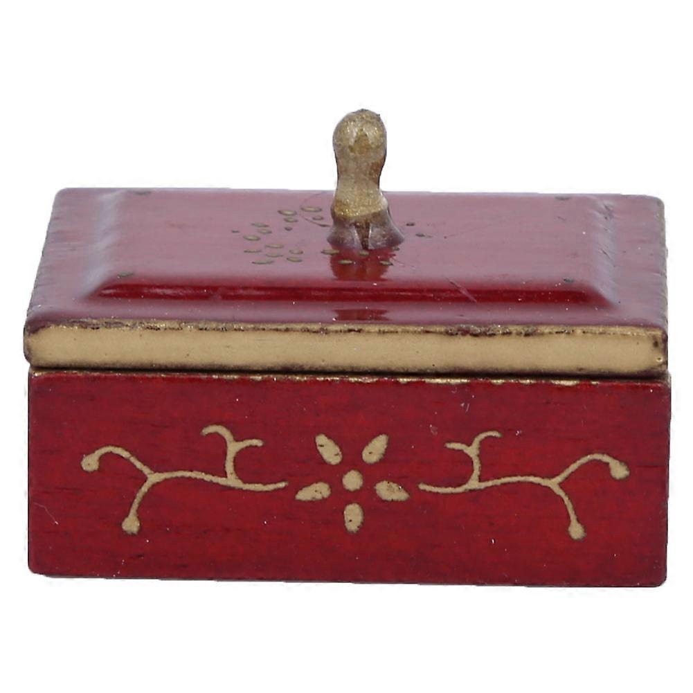 Vintage Miniature Needlework Box Sewing Thread Kit Dollhouse Decoration Accessory