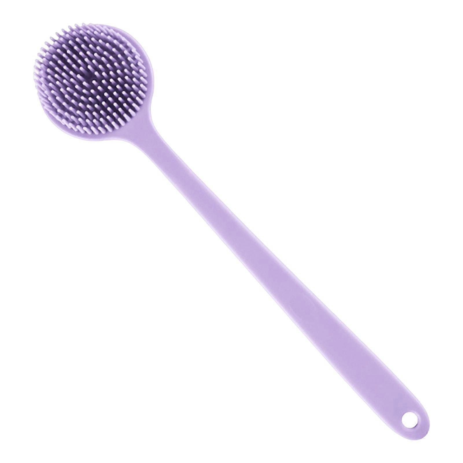 Silicone Back Scrubber for Shower Bath Brush with Extra Long Handle Double-Sided Brush Head Shower Brush