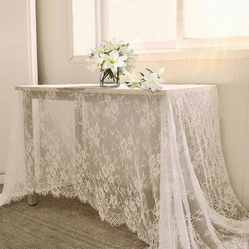 Lace Rectangular Tablecloth Vintage Rustic Embroidered Table Cover for Romantic Wedding Spring Summer Outdoor Party Table Decorations