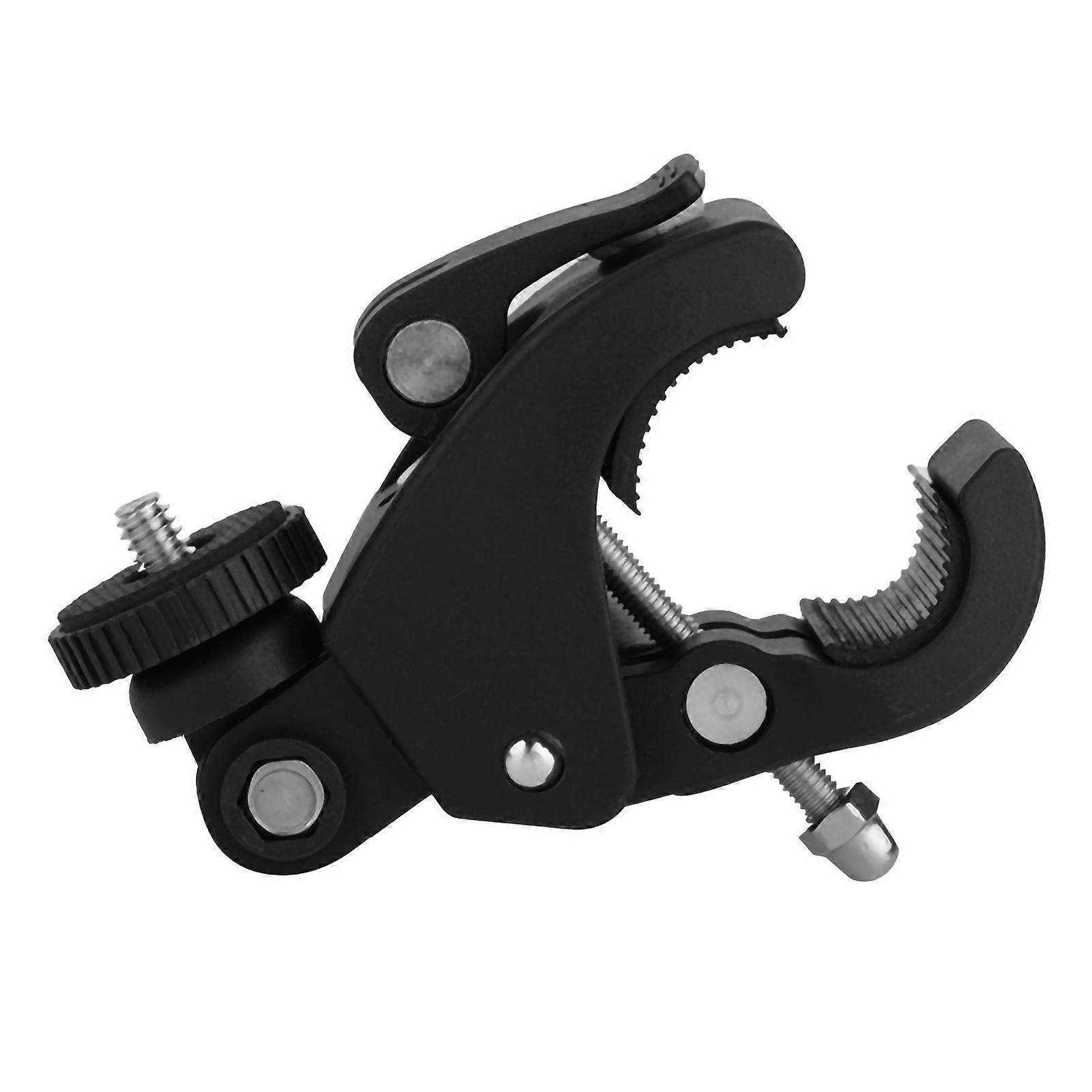 Camera Mount Clamp For Bike Handlebars Quick Release Adjustable Pipe Clamp With Swiveling Lock And 1 4 Screw Compatible With Action Cameras And