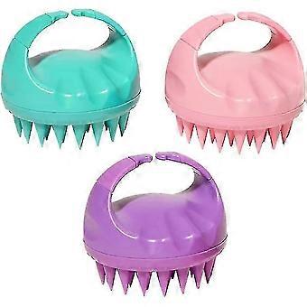 Scalp Brush Wet Dry Shower Massage Shampoo Cleaning Hair Soft Silicone Brush - SNNGV