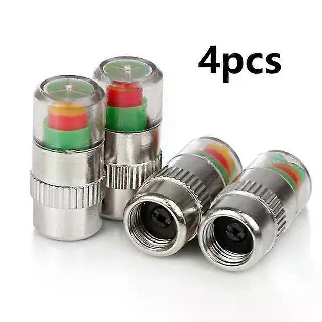 2/4pcs Car  Tire Pressure Indicator Tire Pressure Gauge Indicator Alert Monitoring Valve Cap Sensor External Valve Detection MAXP