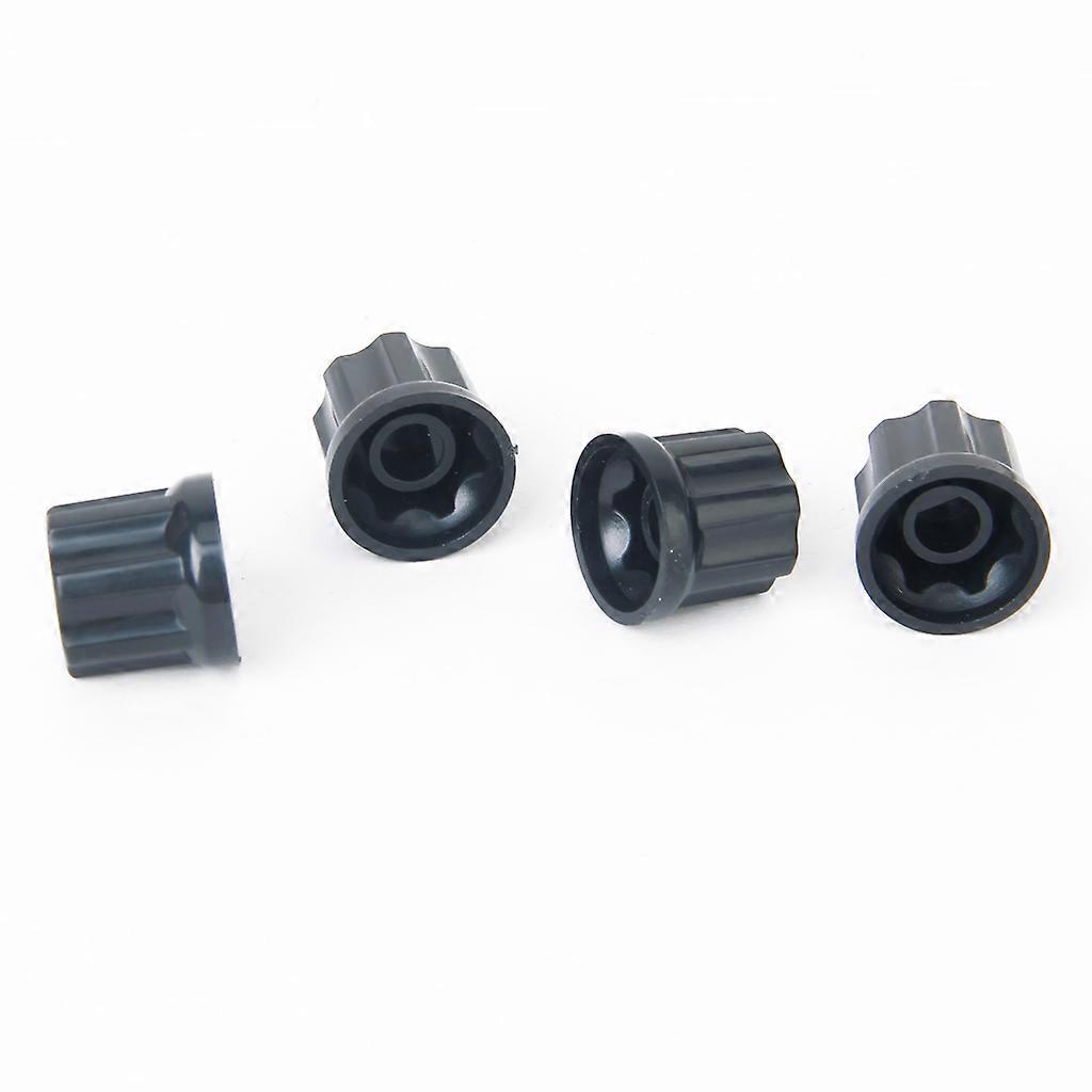 4pc Black Guitar Volume Control Rotary Knobs 15mm Top 6mm Dia. Insert Shaft