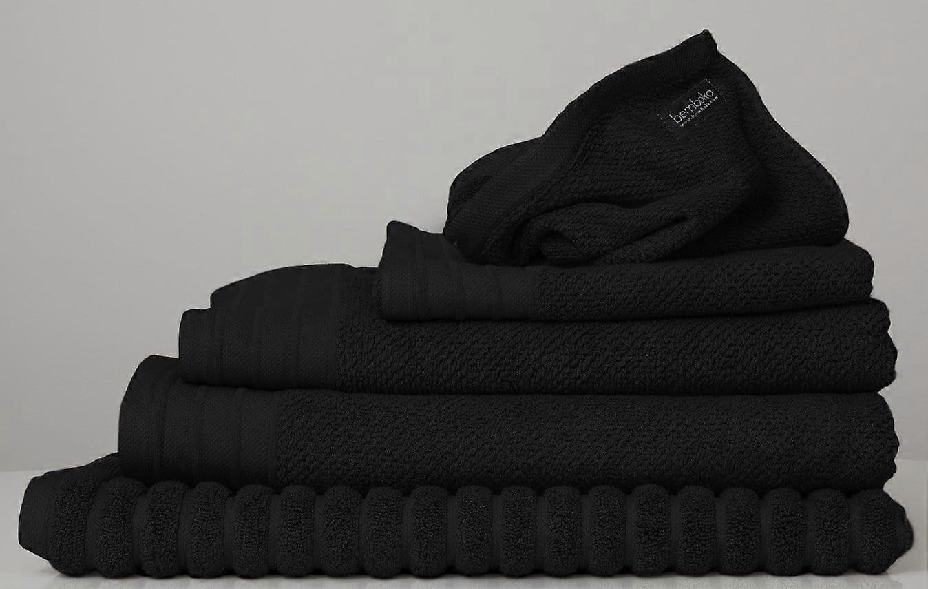 Bemboka Pure Cotton Bath Towel - Jacquard Black