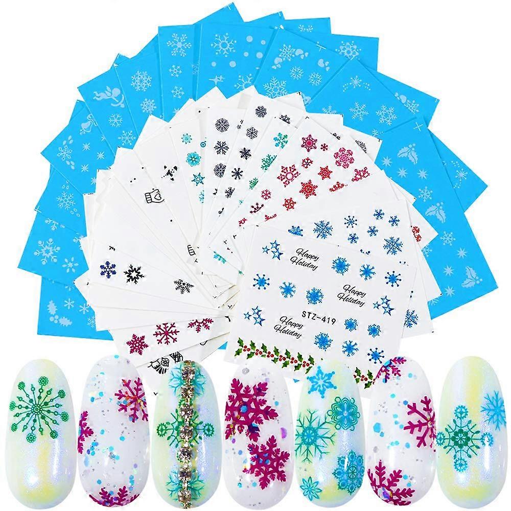 Winter Snowflake Nail Foil, Acrylic Nails Supplies For Salon-Quality At Home, Easy To Use Water Slide Nail Applique, Variety Of Patterns Including