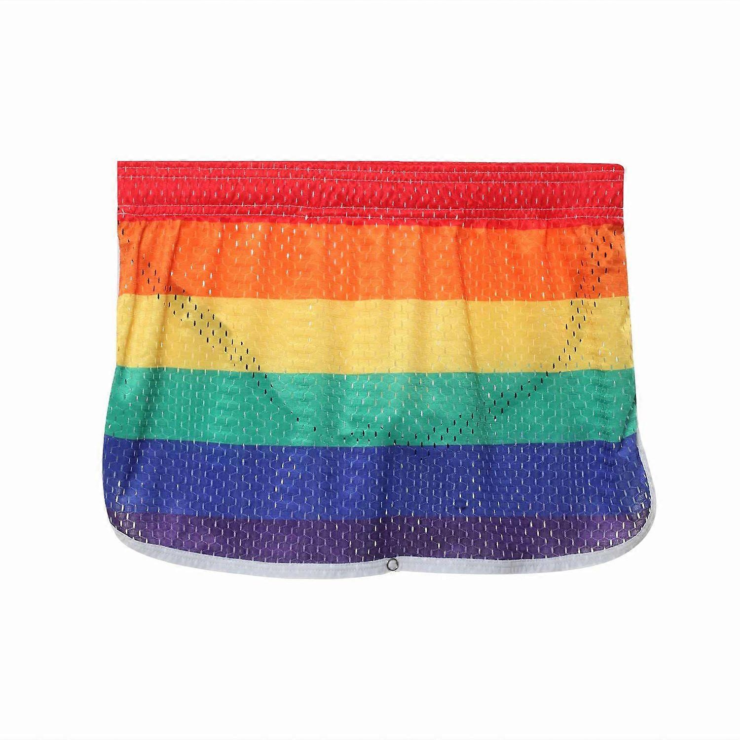 Underwear Men Boxers Culottes Panties Mesh Rainbow Inner Jockstrap Pouch Underpants Buckle Boxersh