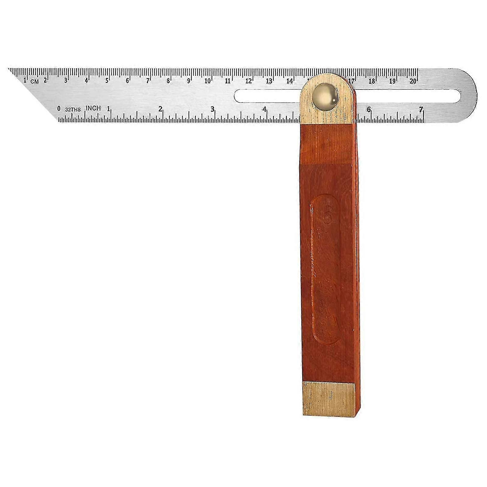 Sliding T Bevel Ruler, Sliding Bevel Adjustable Carpenter Square Stainless Steel Blade Ruler With Hardwood Handle