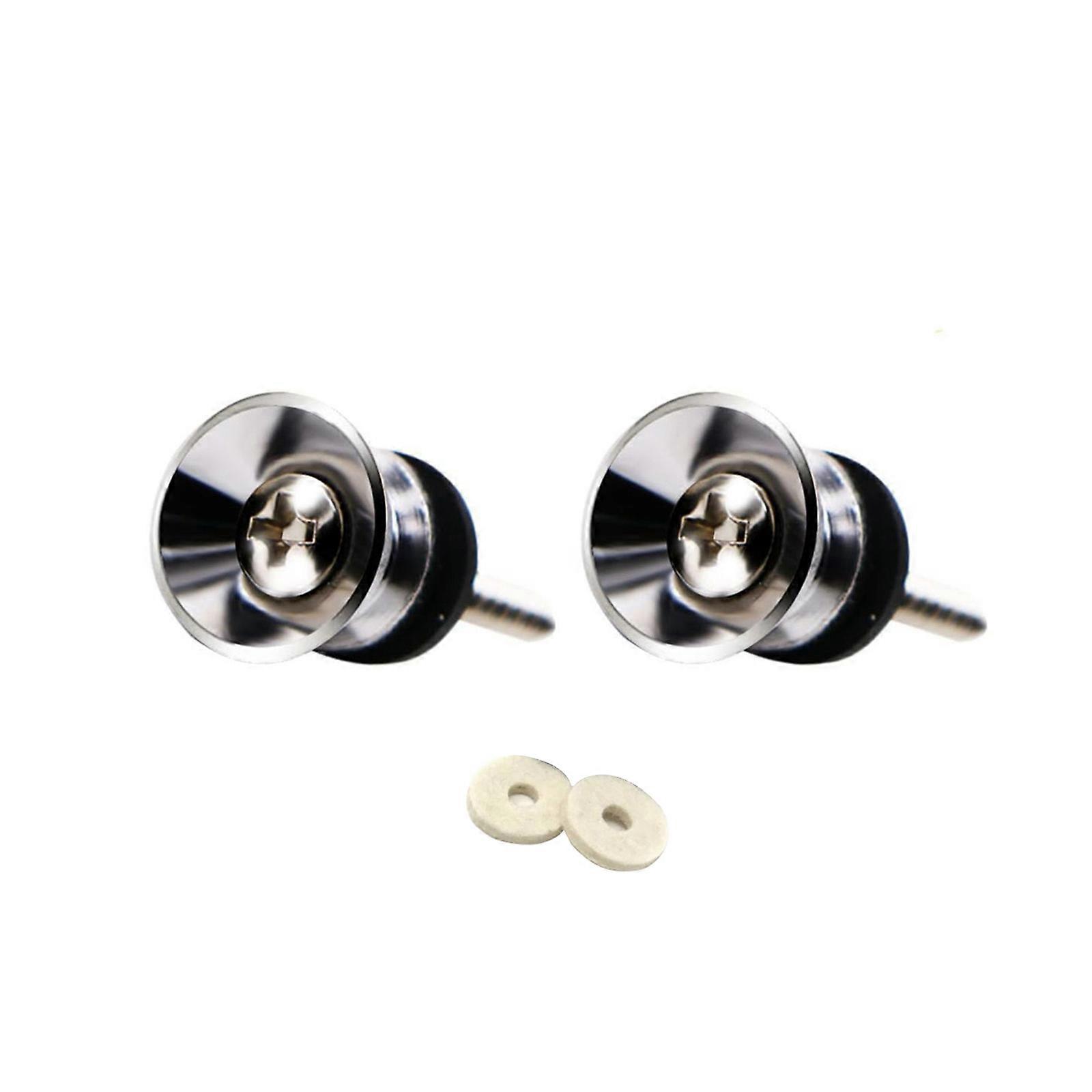 Pack of 2 Guitar Strap Lock Buttons Nonlip Guitar Handling Part Iron Texture Suitable for Most Guitars and Bass Strap Silver