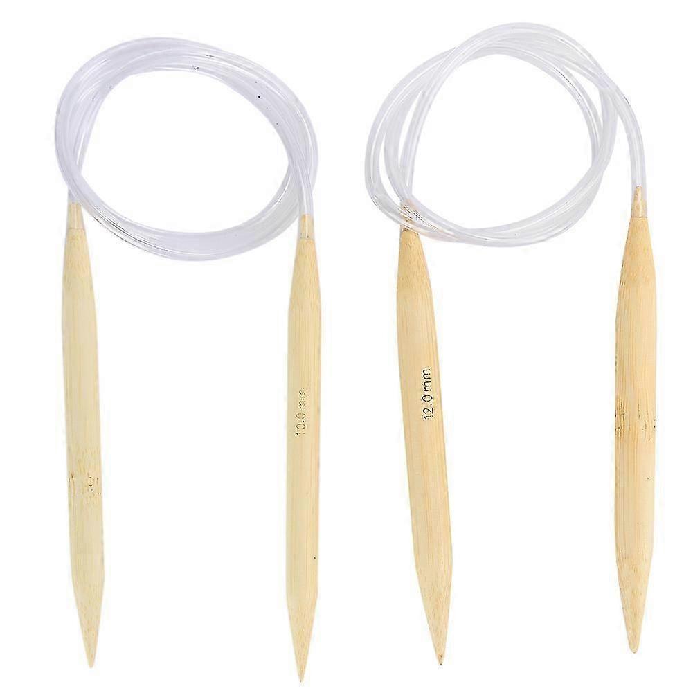 2Pcs Circular Knitting Needles Set Bamboo Sweater Carpets Weaving Accessories Tools