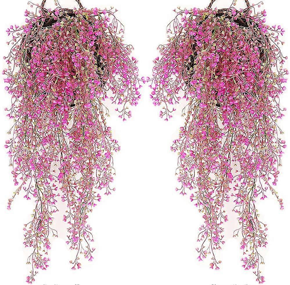 عبوة من 2 زهرة اصطناعية على الحائط ، زهور اصطناعية في الفناء ، زهور اصطناعية للاستخدام في الهواء الطلق ، نباتات معلقة اصطناعية 85 سم للمنزل ، جارد