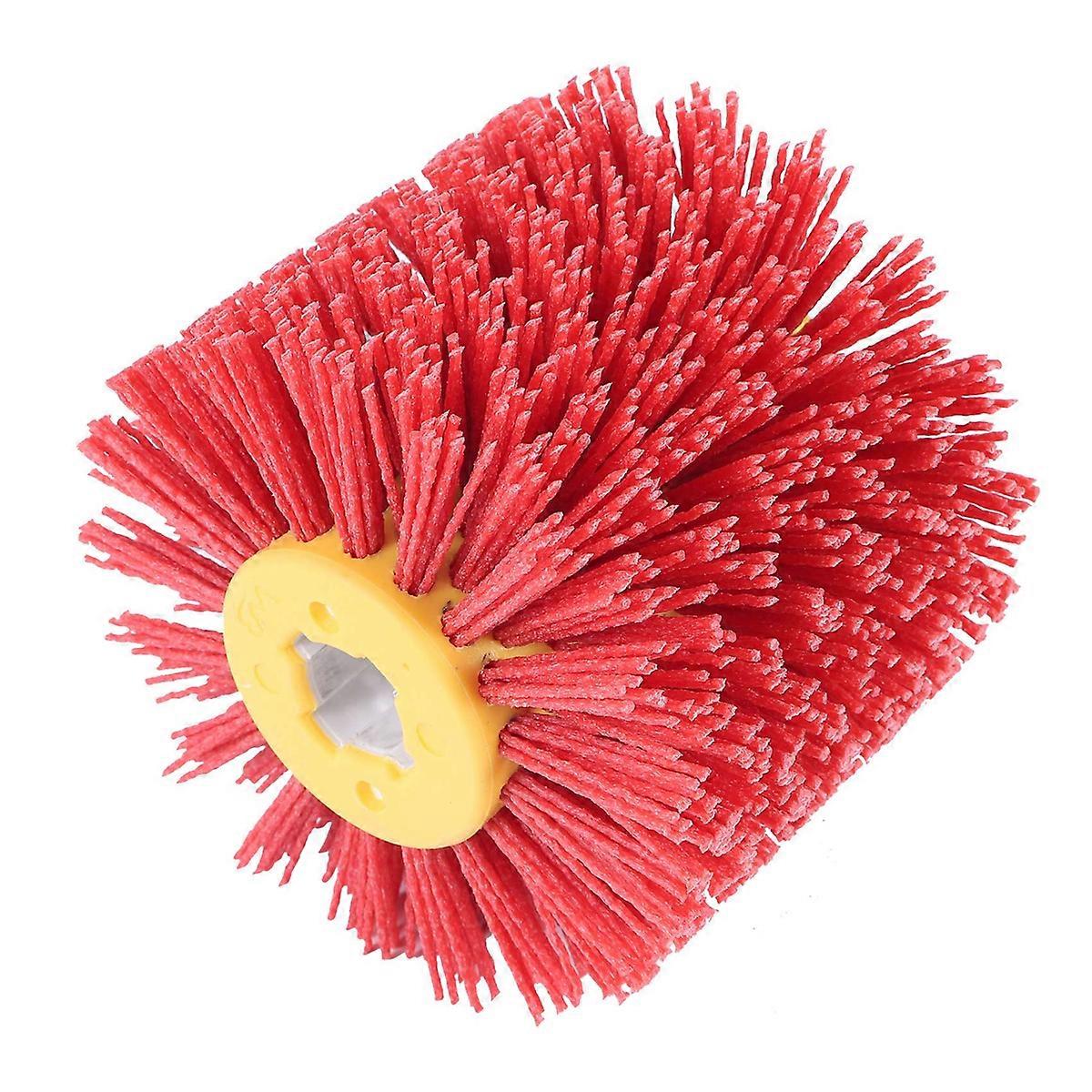 Red Abrasive Wire Drum Brushes Deburring Polishing Buffing Wheel