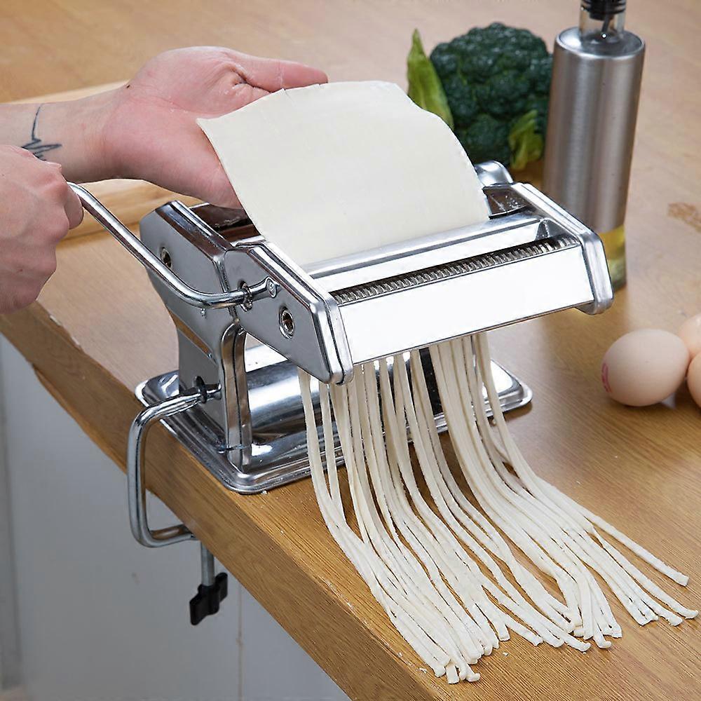 Manual Pasta Maker Machine with 6 Adjustable Thickness Settings 2-In-1 Noodles Maker for Spaghetti, Fettuccini, Lasagna