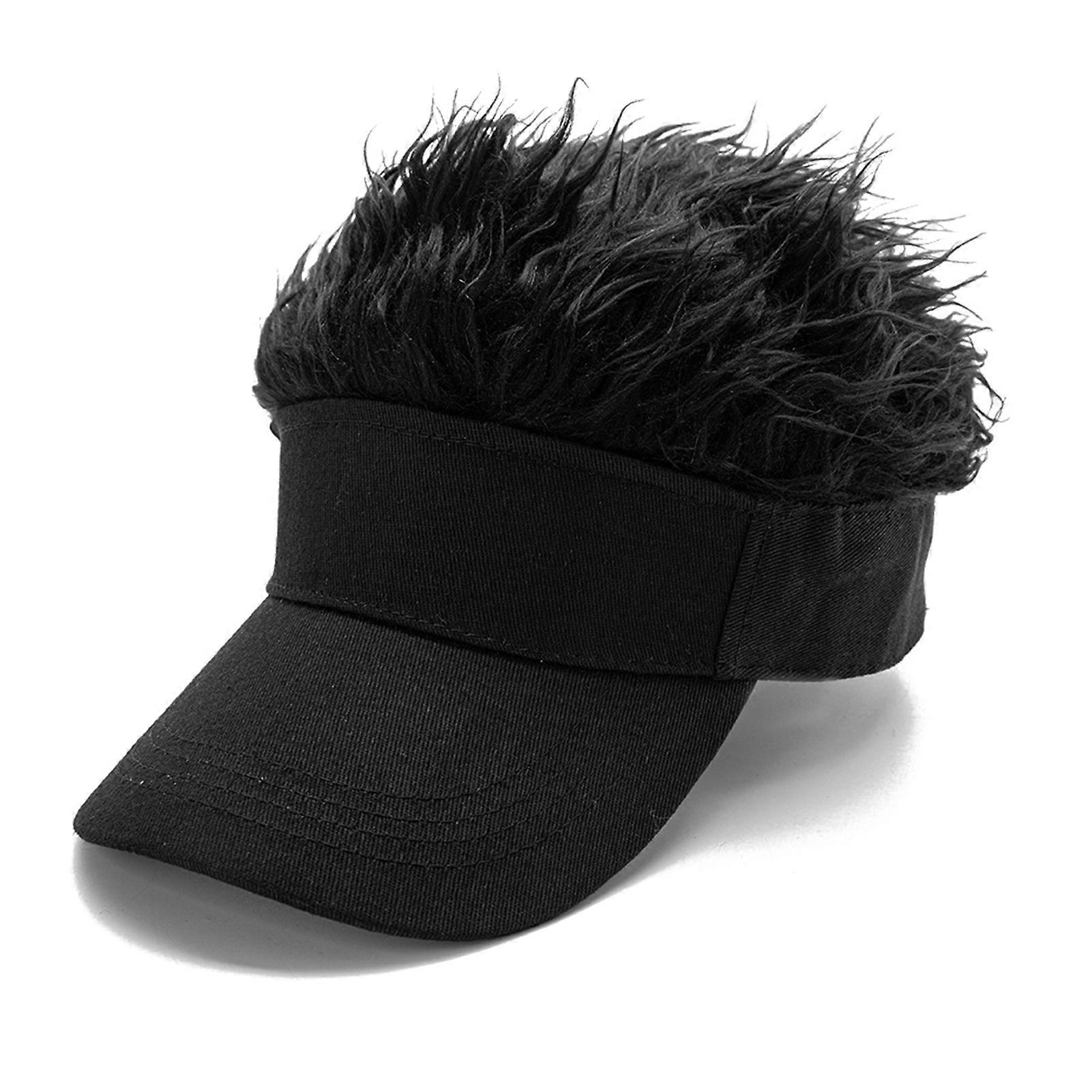 قبعة بيسبول شعر مستعار للرجال والكبار ، قبعة قناع الشمس مضحكة مع شعر مزيف قصير ، ملحق زي الرأس الأصلع الجديد