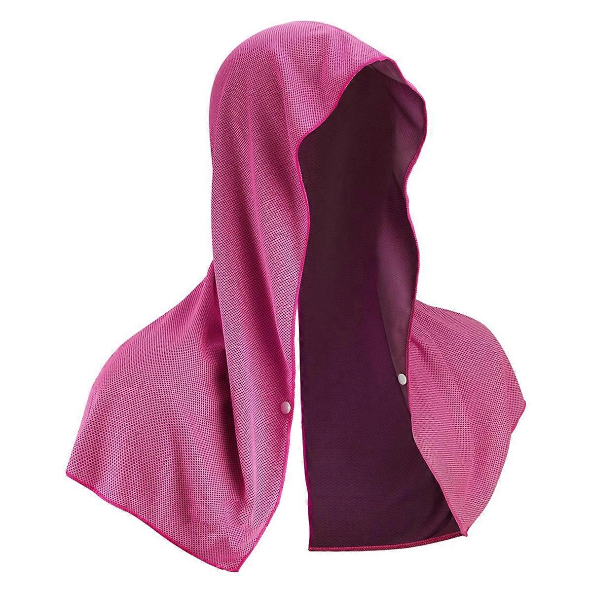 Cooling Hoodie Towel,Cooling Towels for Neck and Face,Rose Red