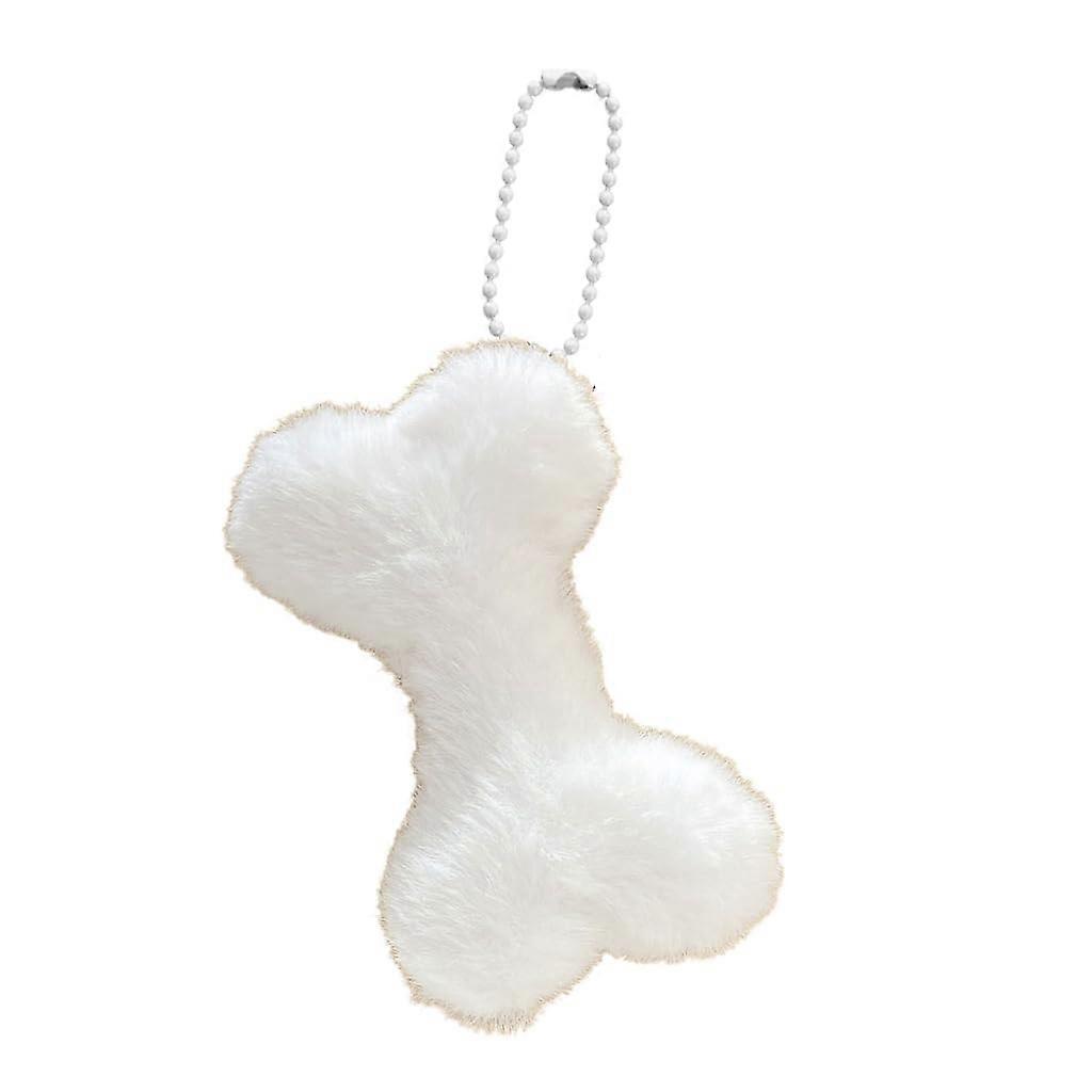 JSGHGDF Plush Dog Bone Keychain Ornament Compatible with Switch, Cute Backpack Accessory for Girls, Soft Material