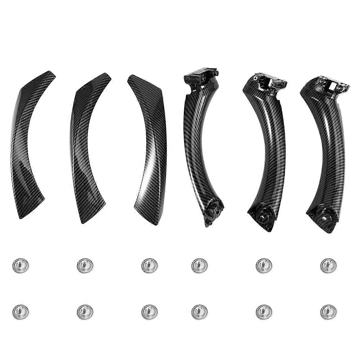 Door Pull Handle Set Replacement for LHD Carbon Fiber Pattern