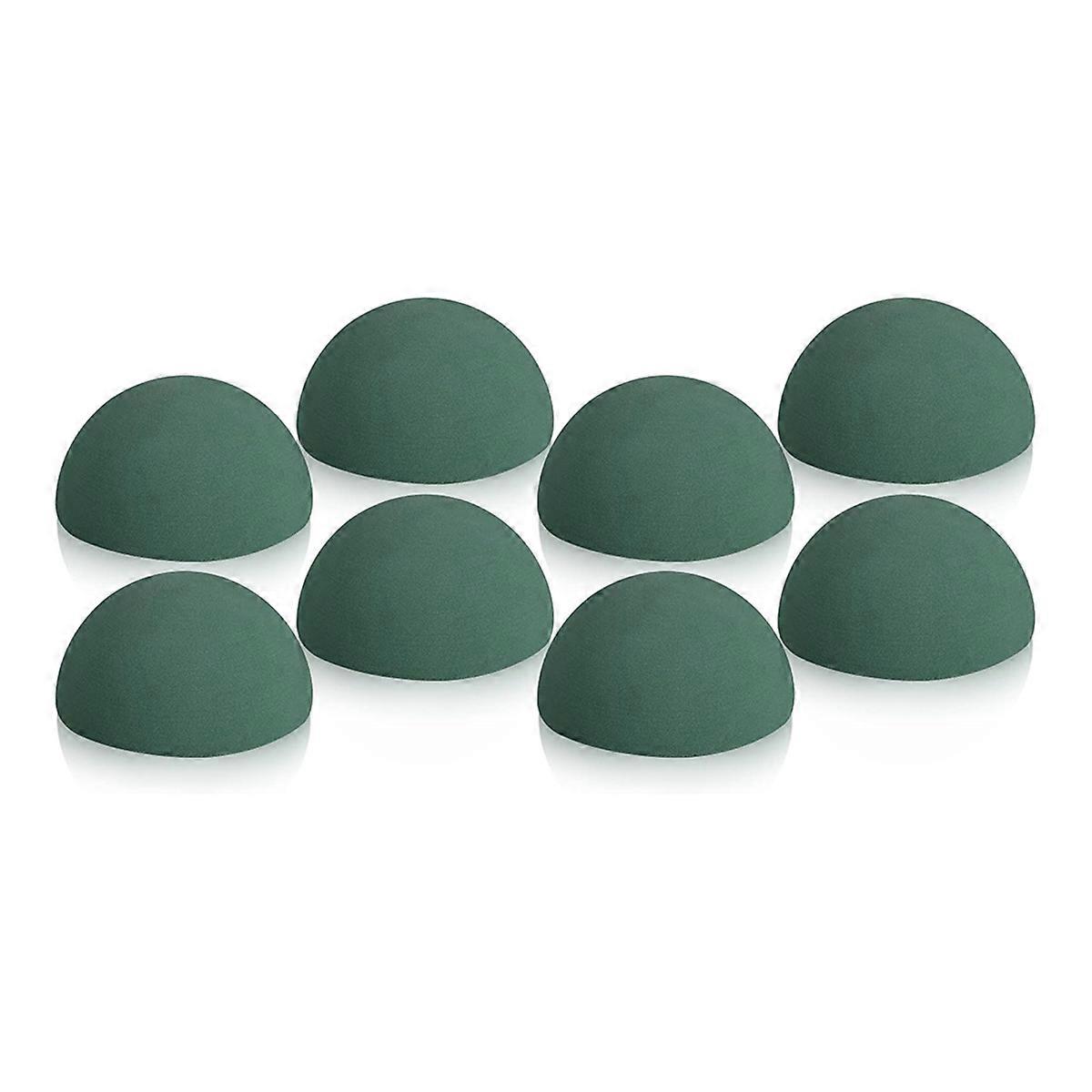 8 Pcs Half Ball Floral Dry Foam Green Round Foam Block Dry Balls